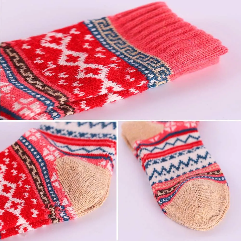 Womens Super Thick Wool Socks - Soft Warm Comfort Casual Crew Winter Socks (Pack of 3-5), Multicolor