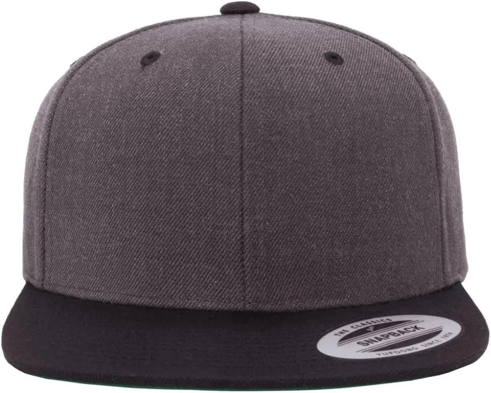 YP Classics 6089 Premium Wool-Blended 6 Panel High Profile Flat Bill Snapback Cap | Bulk Packs Available